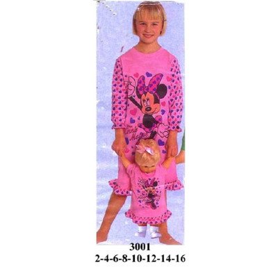 3001 - Molde de Camisa de dormir con cuello redondo y recogido