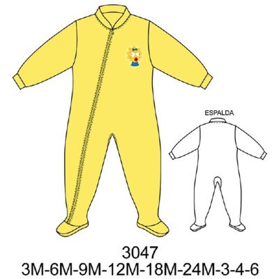 3047 - Molde de Pijama polar con cierre 3047 - Molde de Pijama polar con cierre