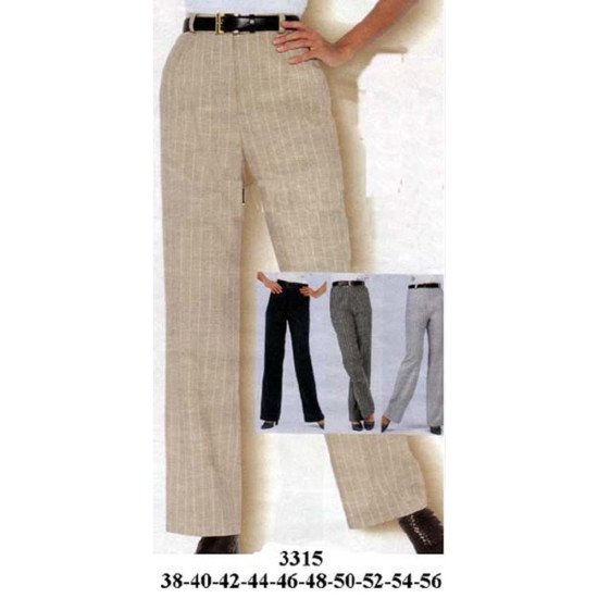 3315 - Molde de Pantalon dama clasico sin pinzas, sin bolsillo, recto a la cintura