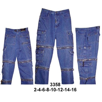 3358 - Molde de Pantalón cargo desmontable con múltiples cierres horizontales,