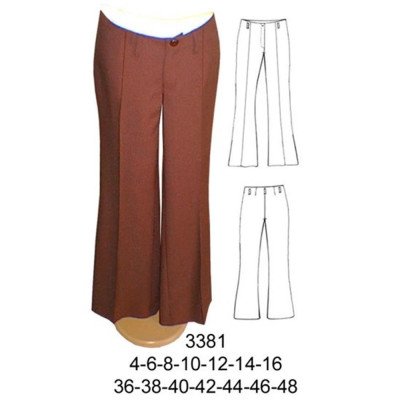 3381 - Molde de Pantalón a la cadera ajustado pierna ancha 3381 - Molde de Pantalón a la cadera ajustado pierna ancha
