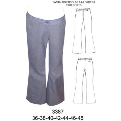3387 - Molde de Pantalón a la cadera