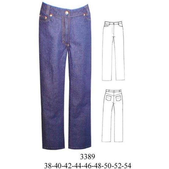 3389 - Molde de Jeans a la cintura pretina anatomica