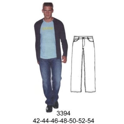 3394 - Molde de Pantalón, pierna recta, tiro corto