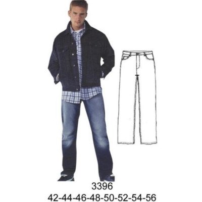 3396 - Molde de Pantalón de jeans, pierna recta, tiro normal
