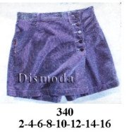 340 - Molde de Short tipo falda con bolsillos laterales