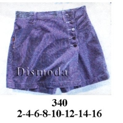 340 - Molde de Short tipo falda con bolsillos laterales