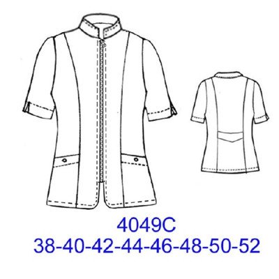 4049C - Molde de Delantal cuello mao con cierre corte sobre busto 4049C - Molde de Delantal cuello mao con cierre corte sobre busto