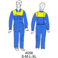 4056 - Molde de Overol con canesú fuelle en la espalda