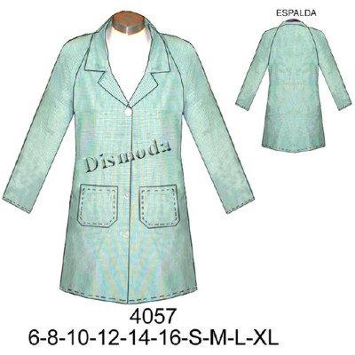 4057 - Molde de Delantal manga raglan 4057 - Molde de Delantal manga raglan