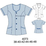 4073 - Molde de Delantal entallado