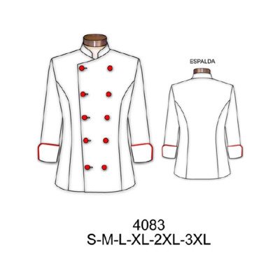 4083 - Molde de Chaqueta chef mujer 4083 - Molde de Chaqueta chef mujer