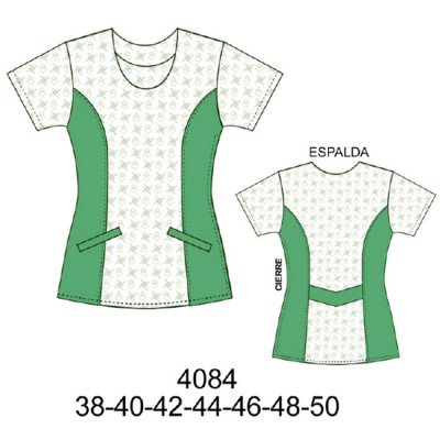 4084 - Molde de Delantal corte princesa