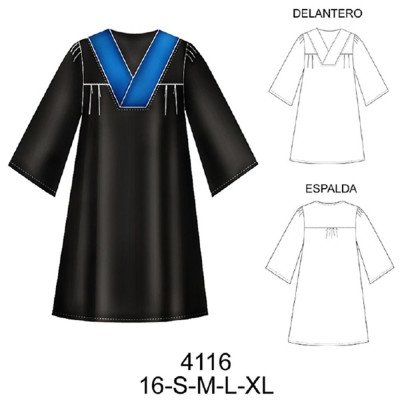 4116 - Molde de Toga graduación 4116 - Molde de Toga graduación
