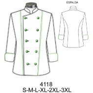 4118 - Molde de Chaqueta chef mujer