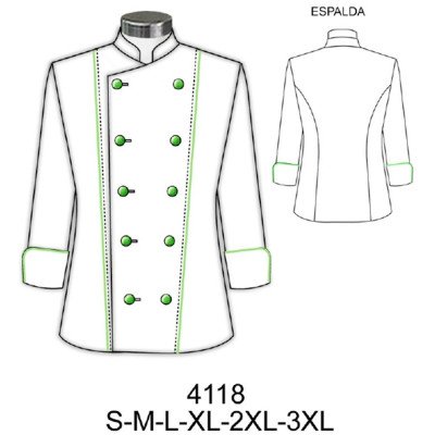 4118 - Molde de Chaqueta chef mujer 4118 - Molde de Chaqueta chef mujer