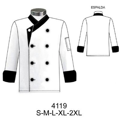 4119 - Molde de Chaqueta de chef 4119 - Molde de Chaqueta de chef