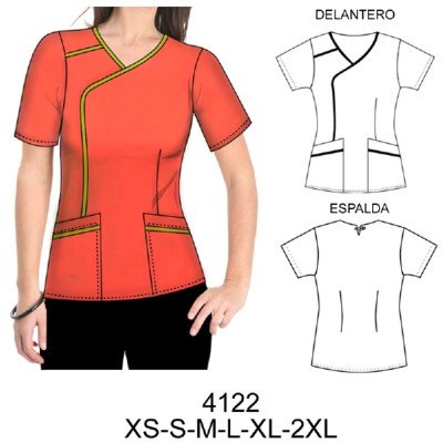 4122 - Molde de Delantal cruzado con vivos 4122 - Molde de Delantal cruzado con vivos