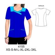 4155 - Molde de Delantal asimétrico escote cruzado