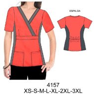 4157 - Molde de Delantal asimétrico escote en v