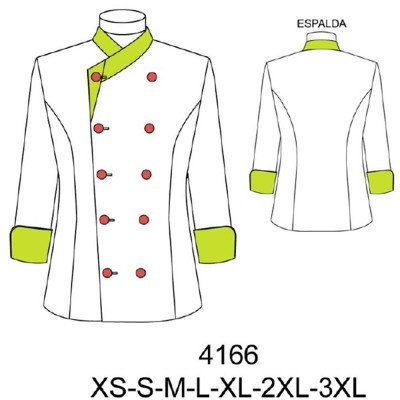 4166 - Molde de Delantal chef corte princesa cuello cruzado 4166 - Molde de Delantal chef corte princesa cuello cruzado