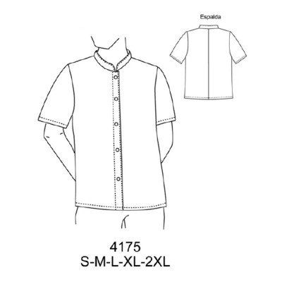 4175 - Molde de Chaqueta cocinero cuello mao 4175 - Molde de Chaqueta cocinero cuello mao