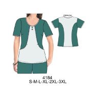 4184 - Molde de Delantal escote redondo corte curvo con bolsillo