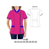 4196 - Molde de Delantal cuello mao asimétrico con cierre