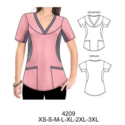 4209 - Molde de Delantal escote corazón con cortes laterales 4209 - Molde de Delantal escote corazón con cortes laterales