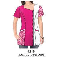 4216 - Molde de Delantal corte princesa con cierre, escote asimétrico, manga pegada