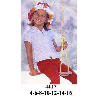 4417 - Molde de Blusa de niña con cierre corte princesa incluye manga larga