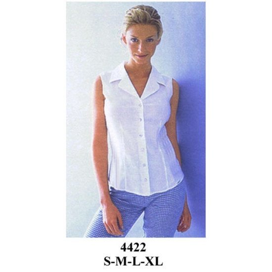 4422 - Molde de Blusa solapa redonda con pinza pecho sin manga