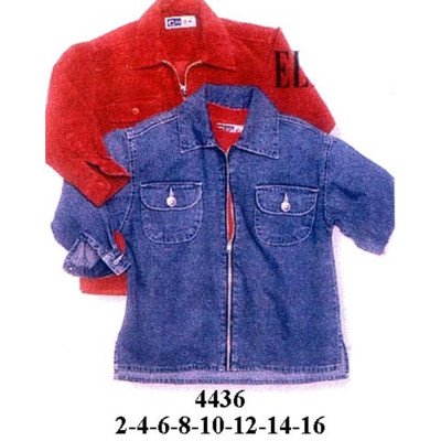 4436 - Molde de Chaqueta con cierre frontal, cuello camisero, mangas cortas, canesú espalda y bolsillos de parche