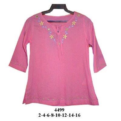 4499 - Molde de Blusa con escote en v y amarra central, mangas tres cuartos