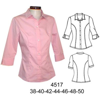 4517 - Molde de Blusa corte princesa, entallada, manga ¾ y manga corta incluidas 4517 - Molde de Blusa corte princesa, entallada, manga ¾ y manga corta incluidas