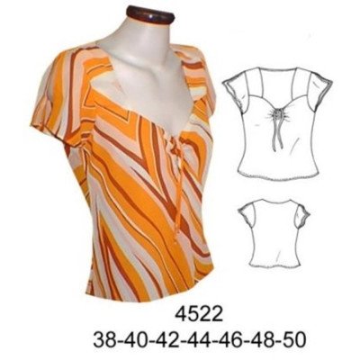 4522 - Molde de Blusa cortada al sesgo con amarra en escote 4522 - Molde de Blusa cortada al sesgo con amarra en escote