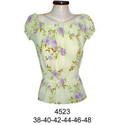 4523 - Molde de Blusa con hilo elástico en cintura escote y mangas 4523 - Molde de Blusa con hilo elástico en cintura escote y mangas