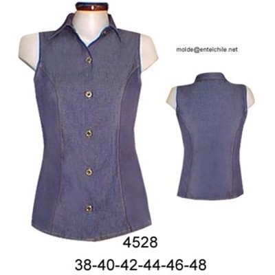4528 - Molde de Blusa corte princesa cuello camisero entallada 4528 - Molde de Blusa corte princesa cuello camisero entallada