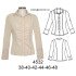4532 - Molde de Blusa entallada, con corte sobre busto, delantero con recogido, puño ancho