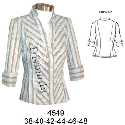 4549 - Molde de Blusa entallada manga 3/4 4549 - Molde de Blusa entallada manga 3/4