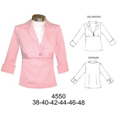 4550 - Molde de Blusa cruzada corte bajo busto manga 3/4 4550 - Molde de Blusa cruzada corte bajo busto manga 3/4