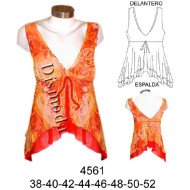 4561 - Molde de Top gitano evase en capas