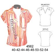 4562 - Molde de Blusa con abertura en escote
