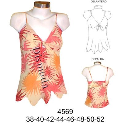 4569 - Molde de Blusa con corte bajo busto y amarra al centro 4569 - Molde de Blusa con corte bajo busto y amarra al centro