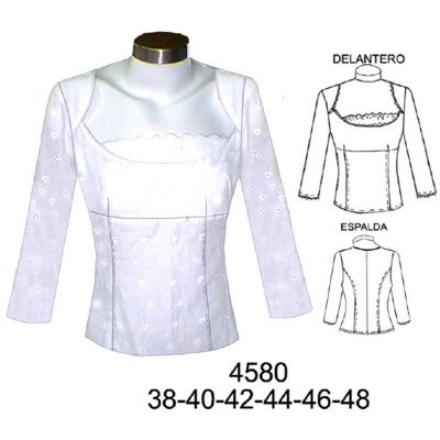 4580 - Molde de Blusa con corte bajo busto y aplicación en cierre 4580 - Molde de Blusa con corte bajo busto y aplicación en cierre