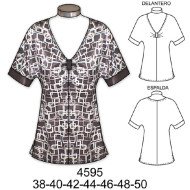 4595 - Molde de Blusa tipo kimono recogida en busto