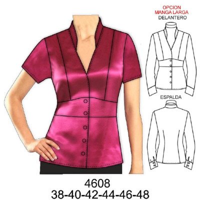 4608 - Molde de Blusa corte bajo busto 4608 - Molde de Blusa corte bajo busto