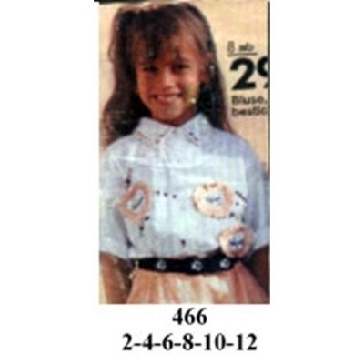 466 - Molde de Blusa de niña con cuello camisero 466 - Molde de Blusa de niña con cuello camisero