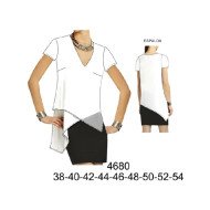 4680 - Molde de Blusón asimétrico con delantero cruzado