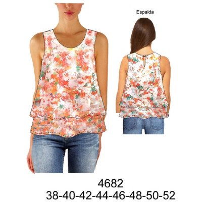 4682 - Molde de Blusa con corte trapecio, con capas 4682 - Molde de Blusa con corte trapecio, con capas